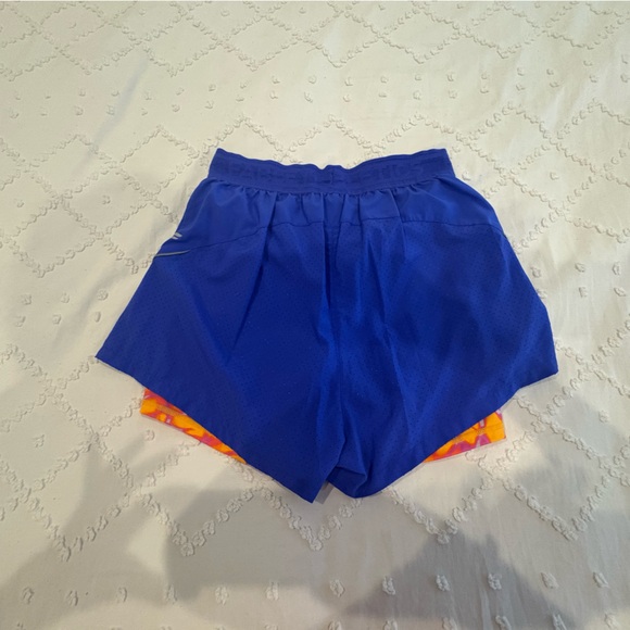 Fabletics Blue Athletic Shorts with Orange compression under short - Picture 2 of 2